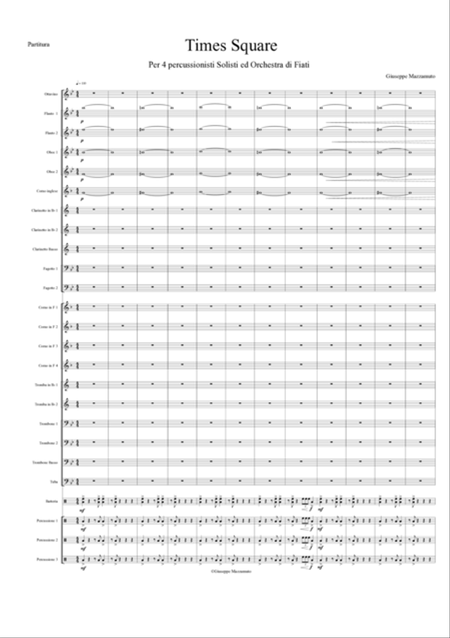 Times Square per 4 Percussionisti Solisti ed Orchestra di Fiati Full Orchestra scores gallery preview page 2