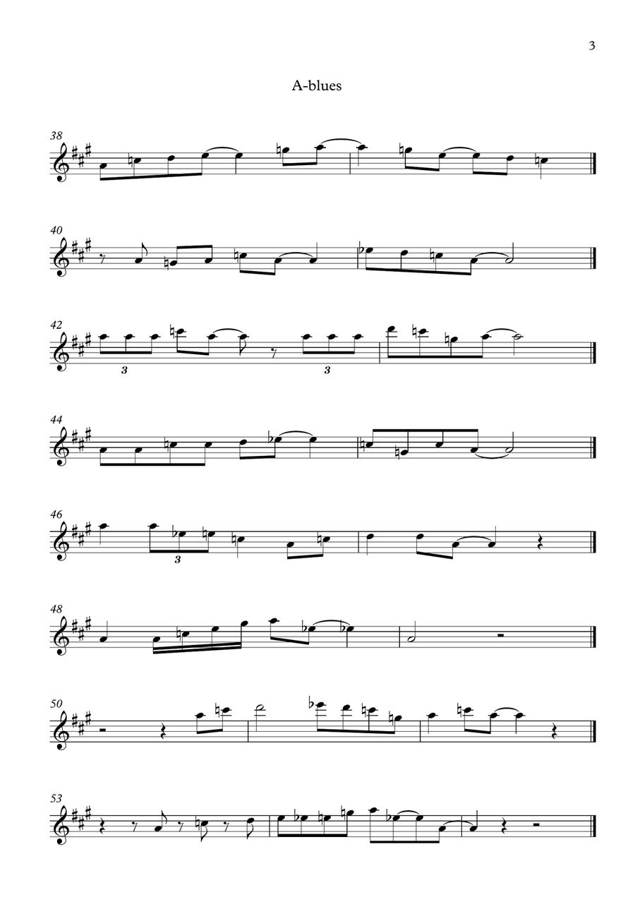 Licking The Blues - Useful blues-licks in G, D and A Woodwind Quartet scores gallery preview page 3