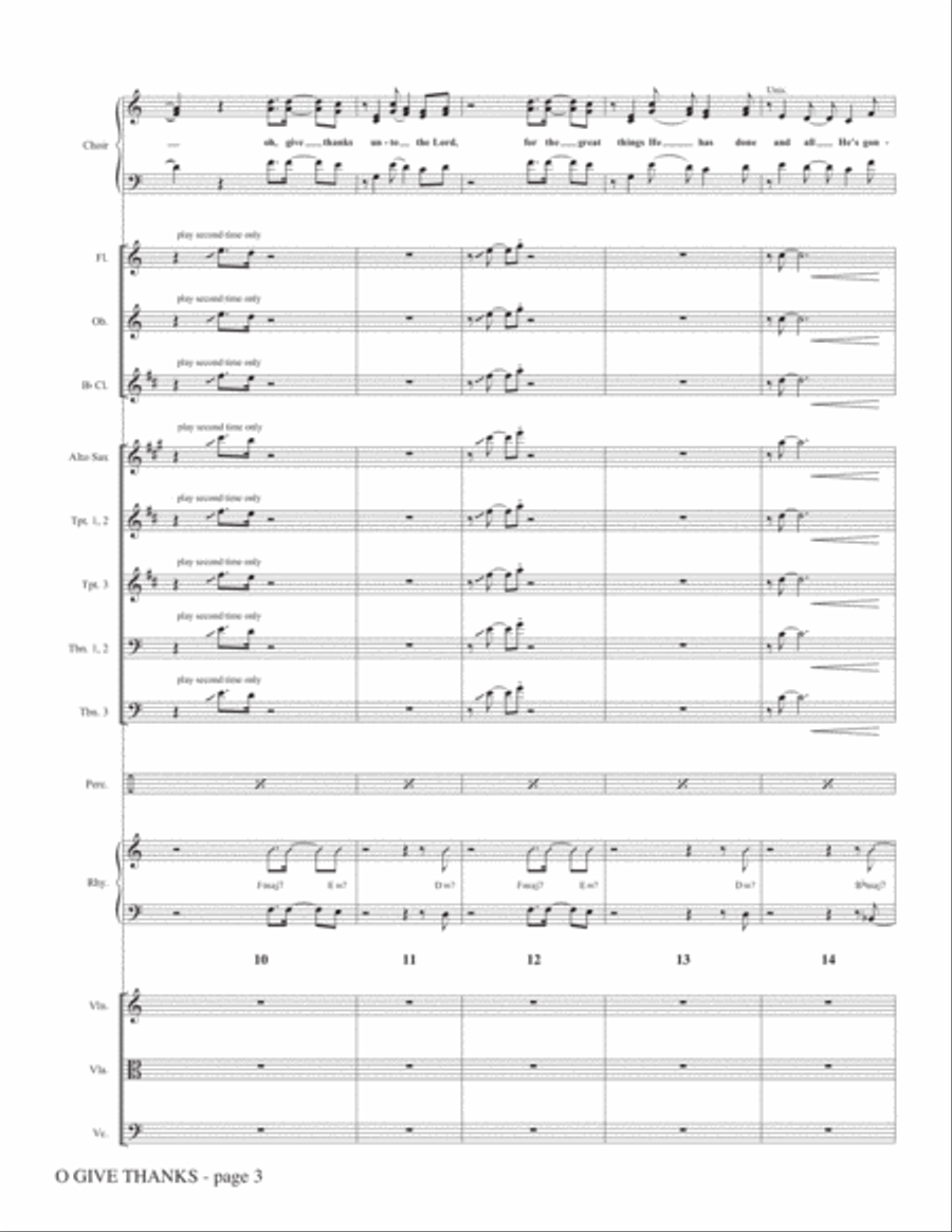 O Give Thanks - Full Score Choir scores gallery preview page 3