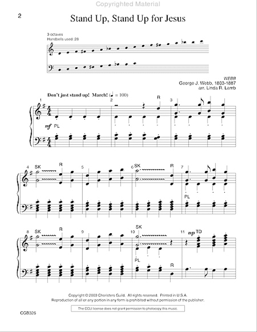 Stand Up, Stand Up for Jesus Handbell Choir scores gallery preview page 2