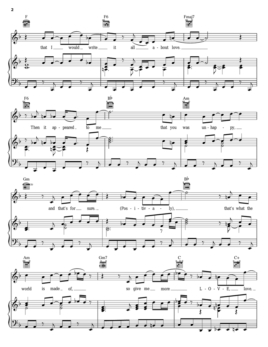 L-O-V-E Piano, Vocal, Guitar scores gallery preview page 2