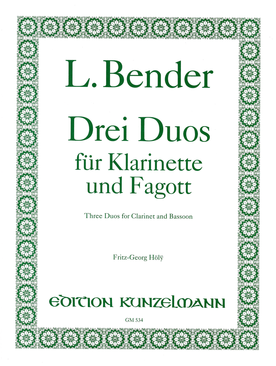 3 Duos for clarinet and bassoon Woodwind Duet scores gallery preview page 1