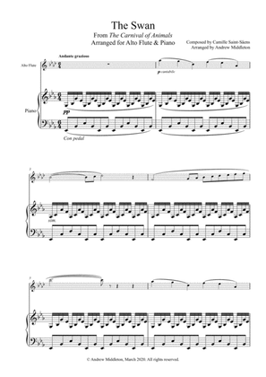 The Swan from The Carnival of Animals arranged for Alto Flute and Piano