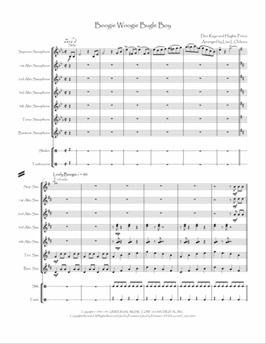 Boogie Woogie Bugle Boy Woodwind Ensemble scores gallery preview page 2