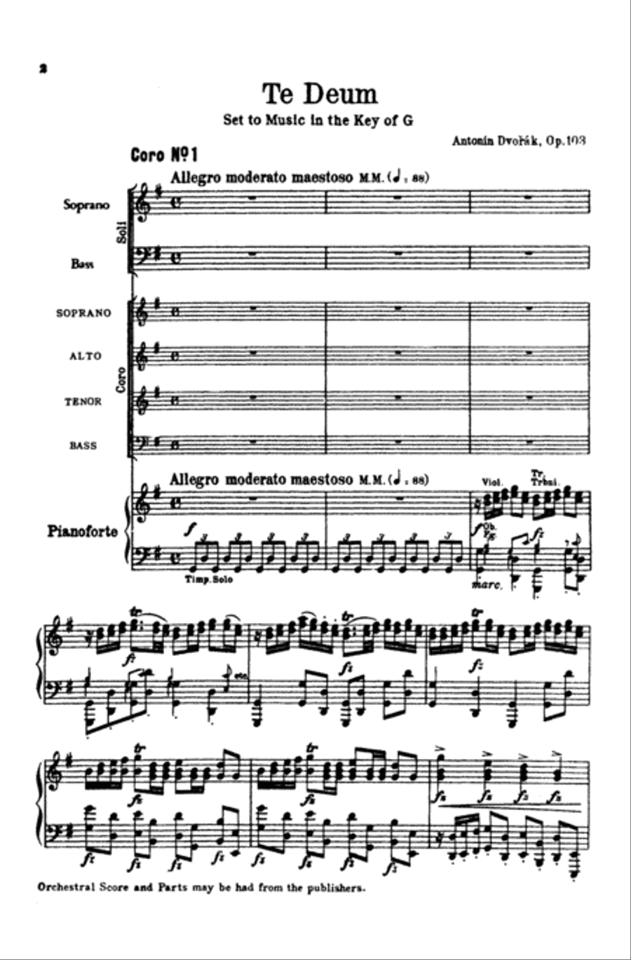 Te Deum, Op. 103 4-Part scores gallery preview page 3