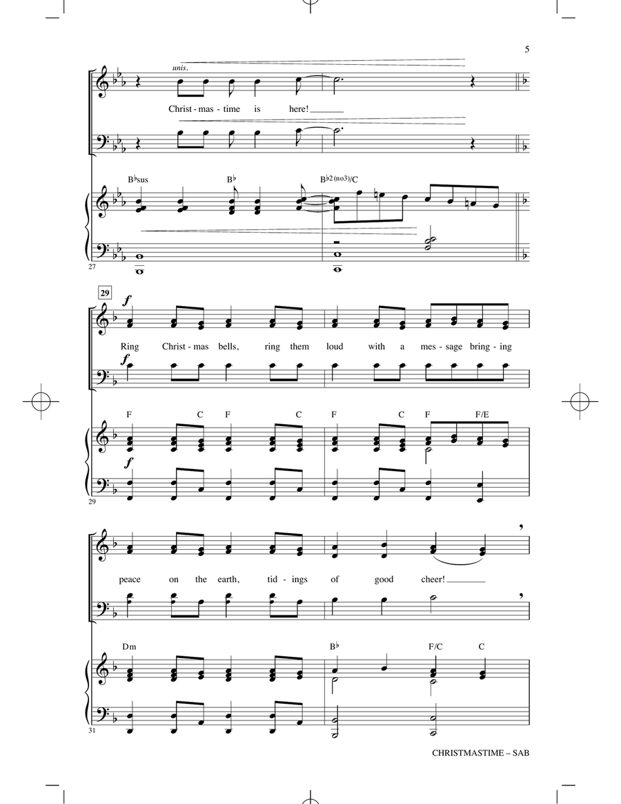 Christmastime (arr. Joseph M. Martin) 3-Part scores gallery preview page 4