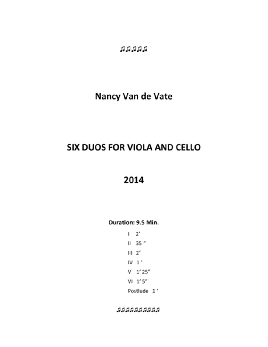 [Van de Vate] Six Duos for Viola and Cello