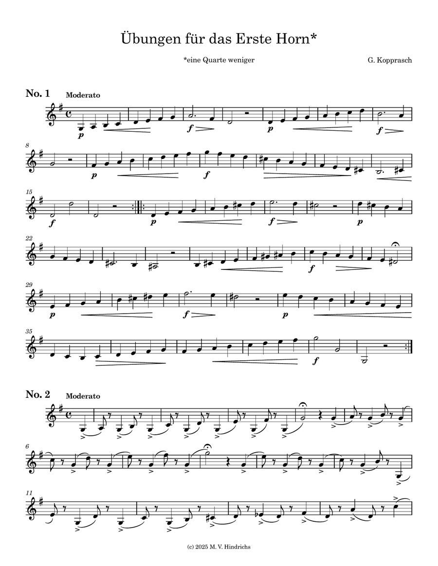 Kopprasch Op.5 - Sixty Studies for (Not So) High Horn Horn Solo scores gallery preview page 2