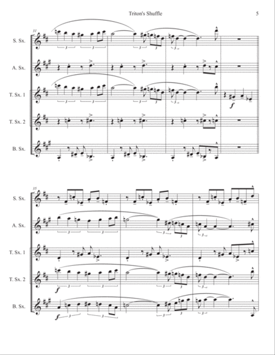 Triton's Shuffle Triton's Shuffle Woodwind Quintet scores gallery preview page 6