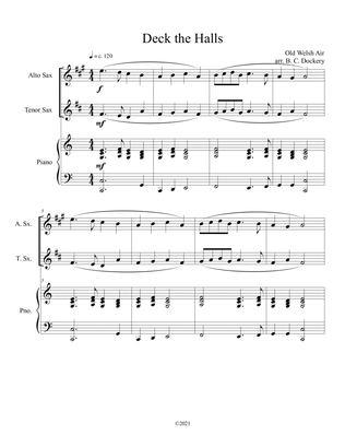 Deck the Halls (Alto and Tenor Sax Duet with Piano Accompaniment)