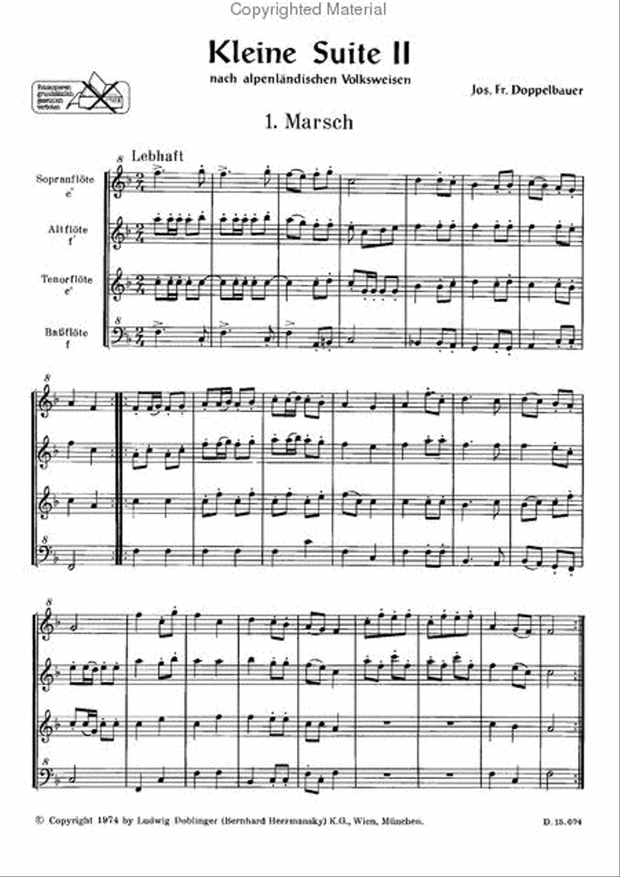 Kleine Suite II Flute Quartet scores gallery preview page 2