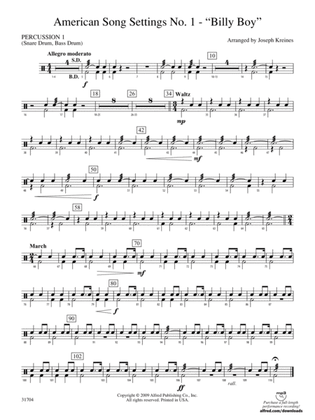 American Song Settings, No. 1: 1st Percussion