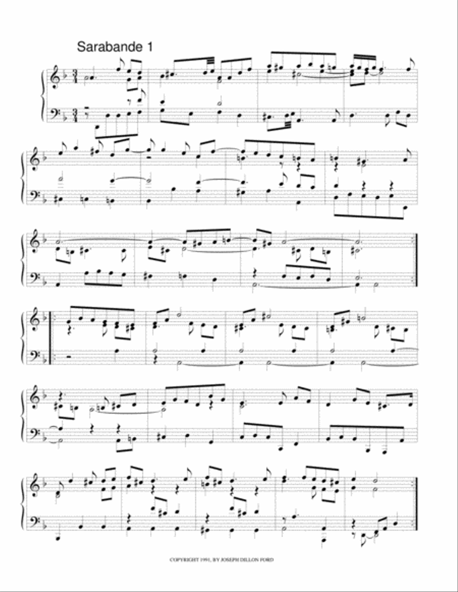 Partita in D minor for harpsichord Harpsichord scores gallery preview page 2