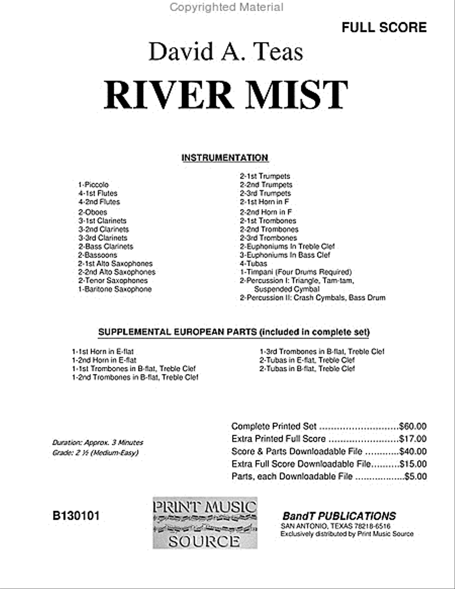 River Mist Concert Band scores gallery preview page 2