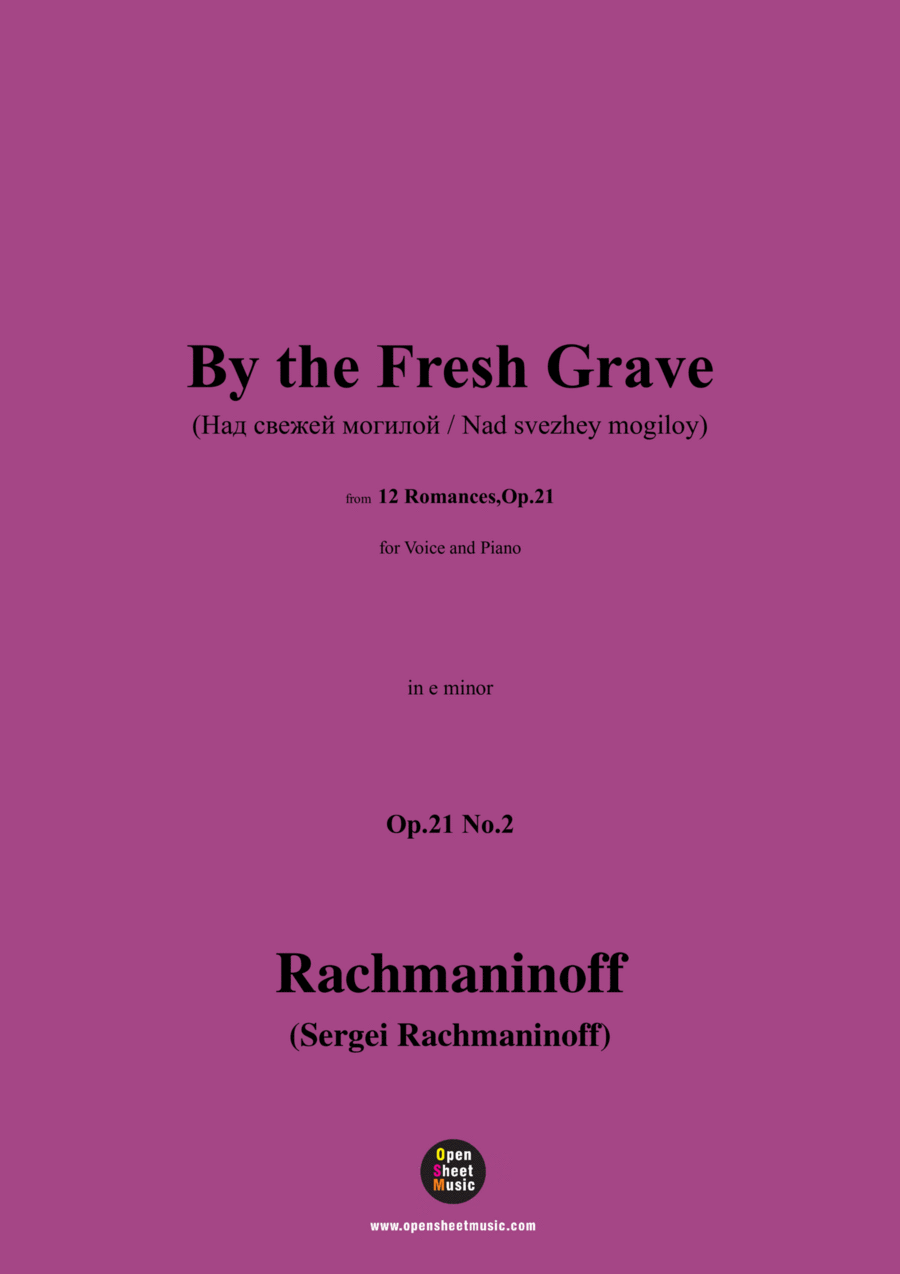 Rachmaninoff-By the Fresh Grave(Над свежей могилой;Nad svezhey mogiloy),in e minor,Op.21 No.2 Voice scores gallery preview page 1