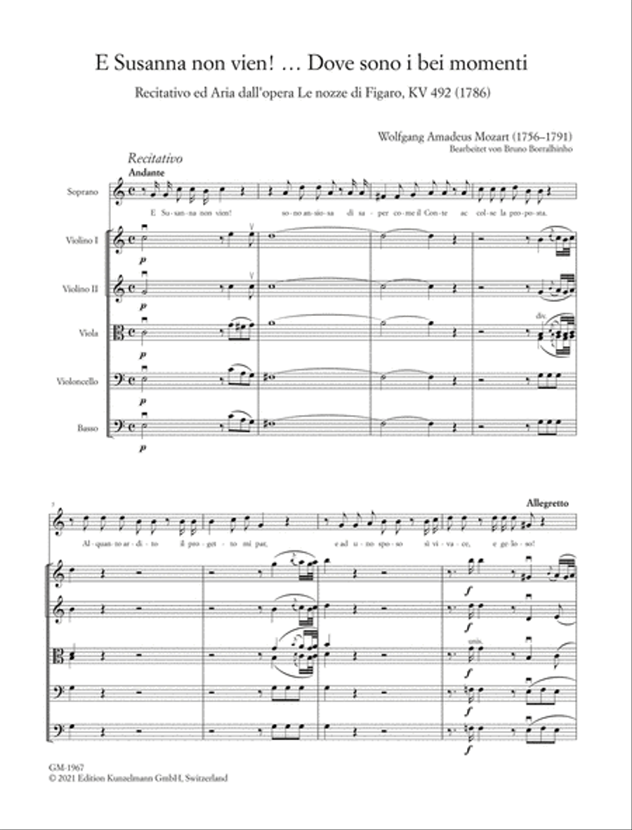 E Susanna non vien ... Dove sono i bei momenti String Orchestra scores gallery preview page 2