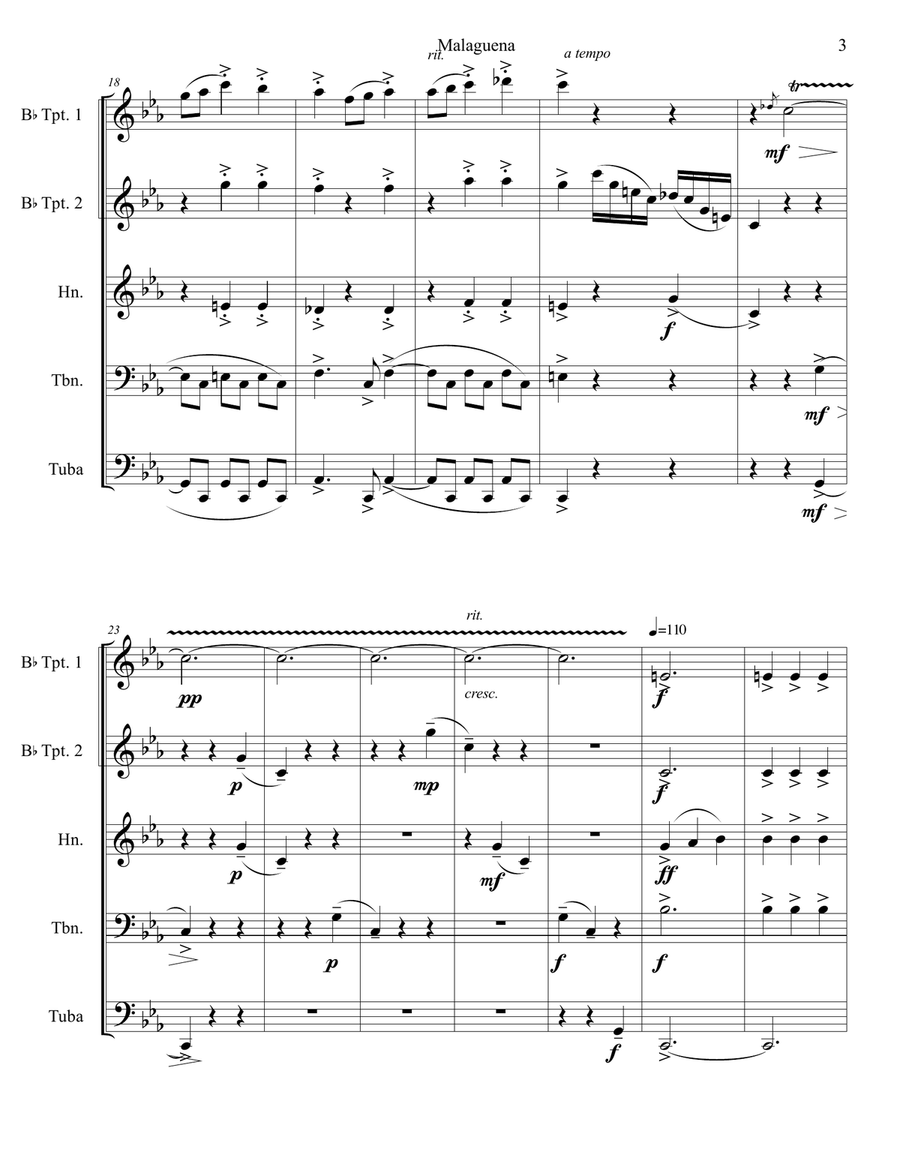 Malaguena Brass Ensemble scores gallery preview page 4