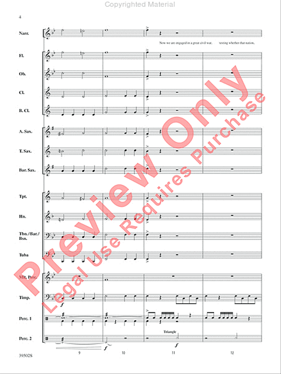 The Gettysburg Address Concert Band scores gallery preview page 5