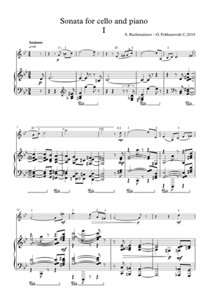 Book cover for Rachmaninov Cello Sonata arranged for violin and piano, first movement