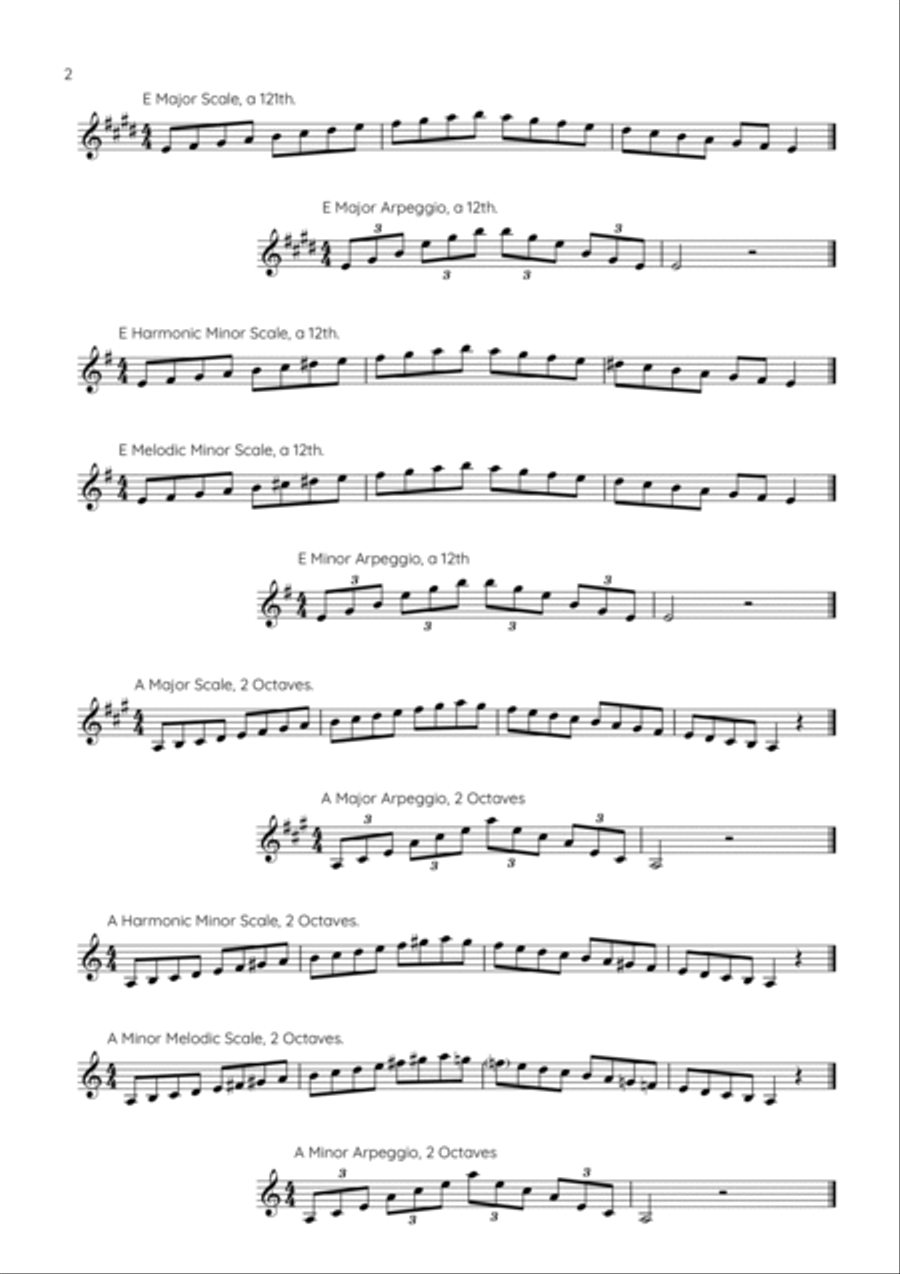Trumpet Scales Grade 7. For the new ABRSM Syllabus from 2023.