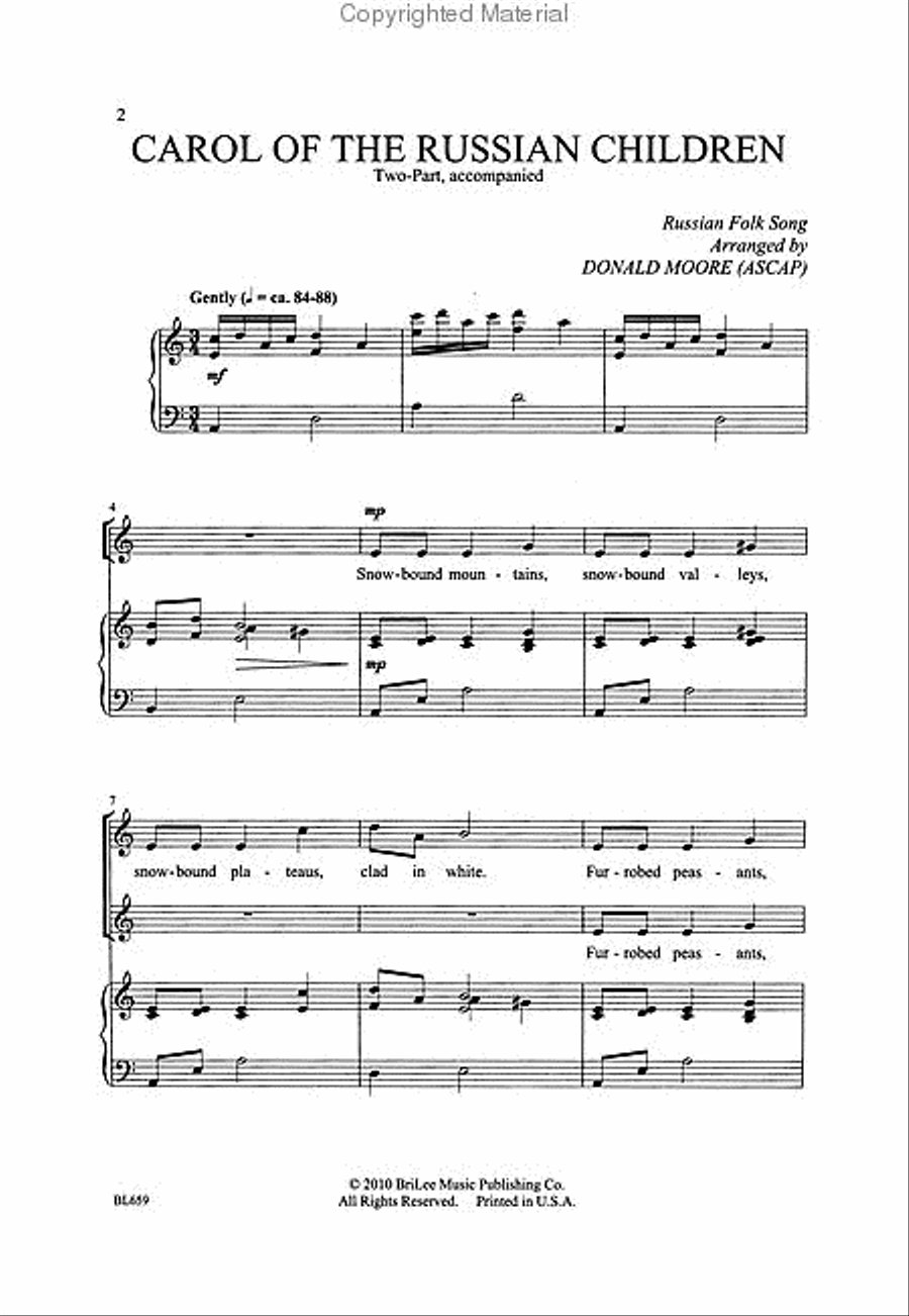 Carol of the Russian Children Choir scores gallery preview page 2
