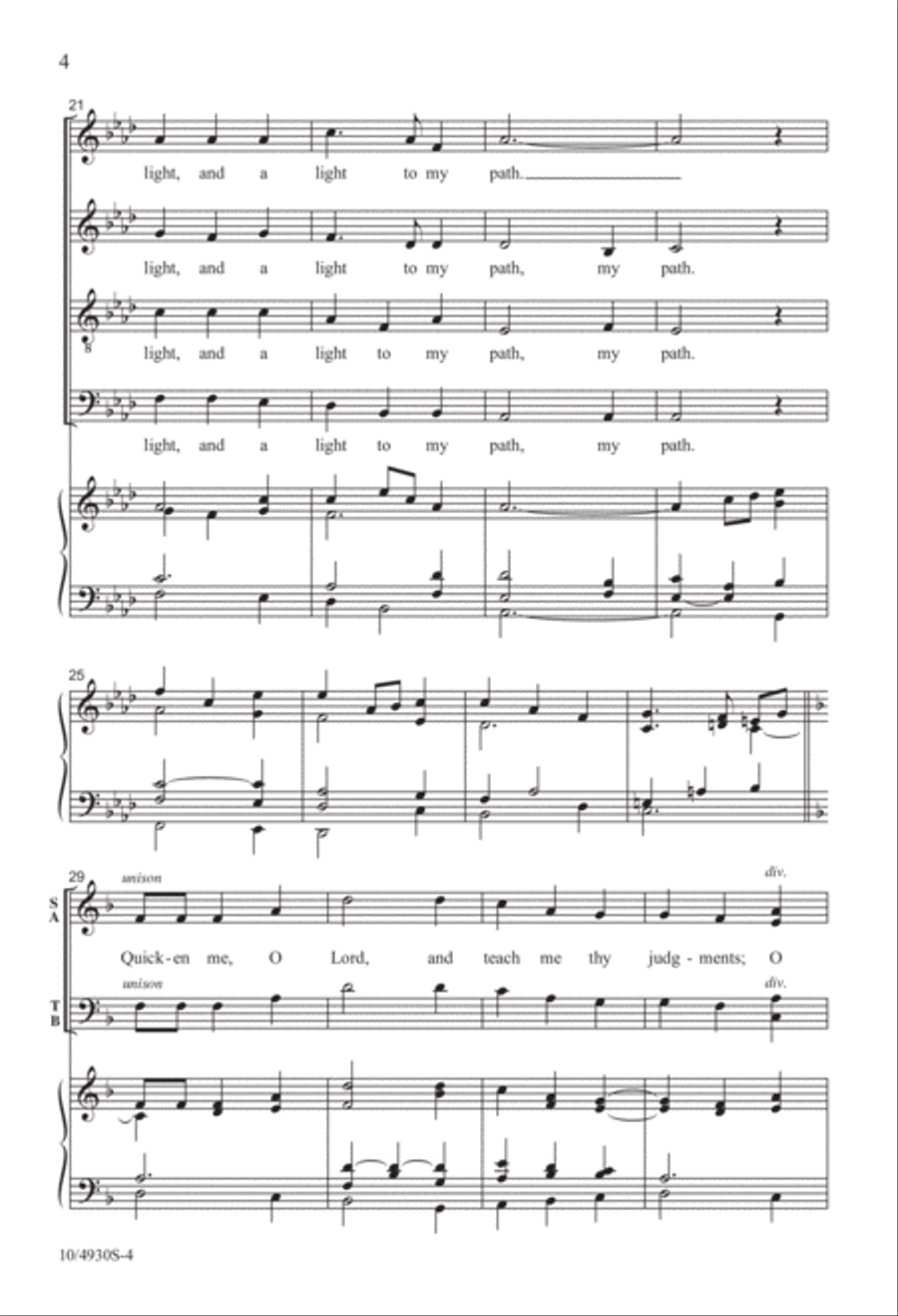 Thy Word Is a Lantern 4-Part scores gallery preview page 4
