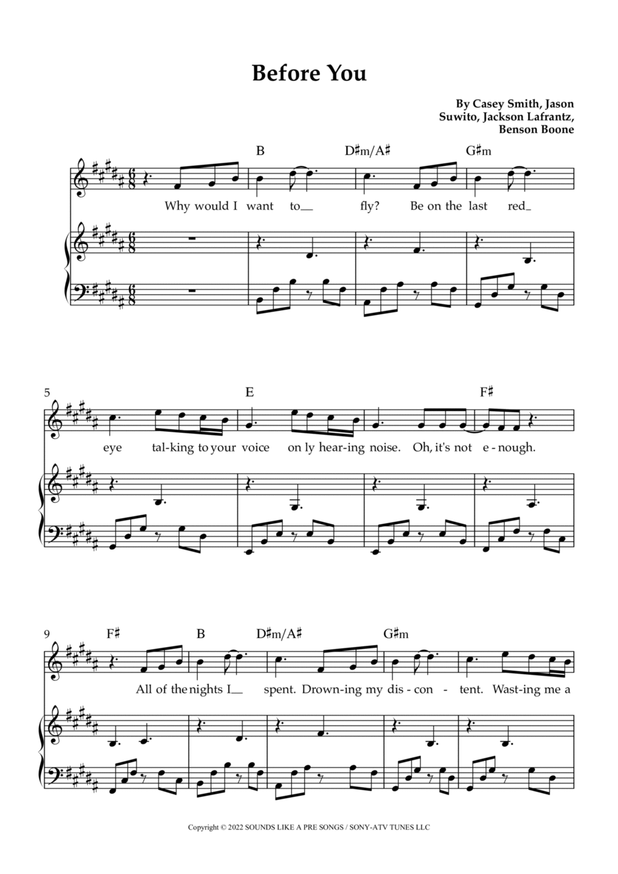 Before You Before You Voice scores gallery preview page 1