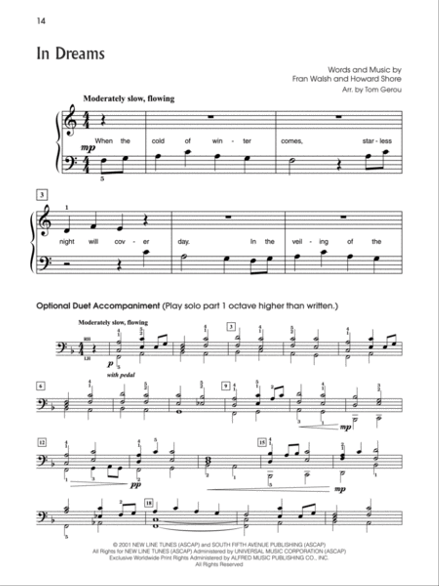 The Lord of the Rings Trilogy Easy Piano scores gallery preview page 3