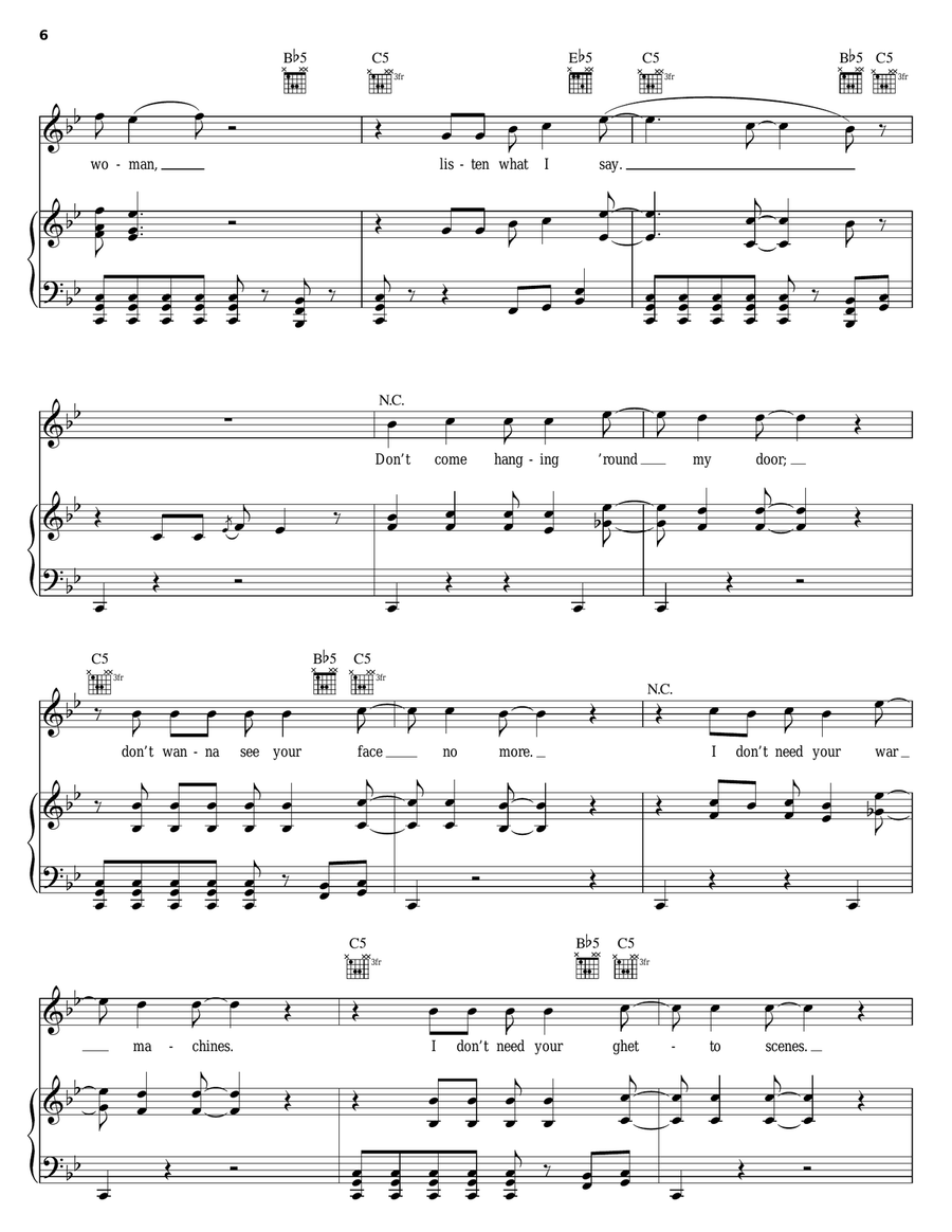 American Woman American Woman Piano, Vocal, Guitar scores gallery preview page 6