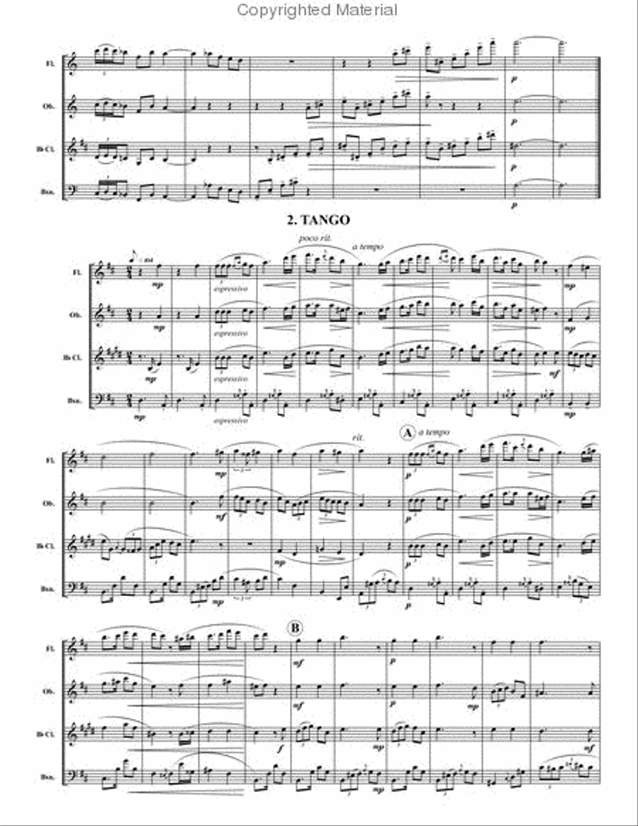 Espana (Six Hojas de Album) Woodwind Quartet scores gallery preview page 3