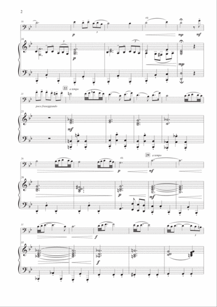 Albinoni's Adagio for Double Bass and Piano Double Bass scores gallery preview page 3
