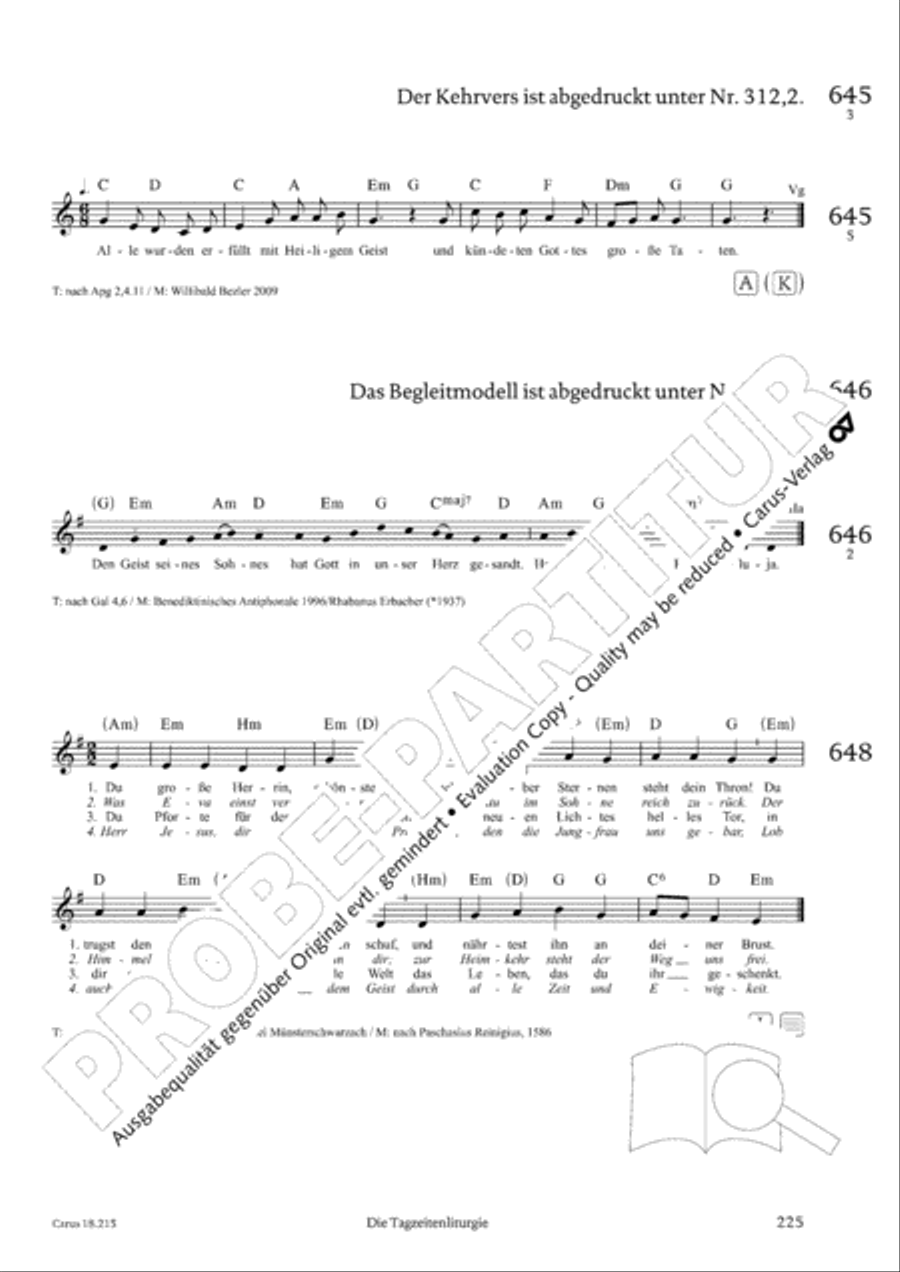Gitarrenbuch zum Gotteslob Guitar scores gallery preview page 209