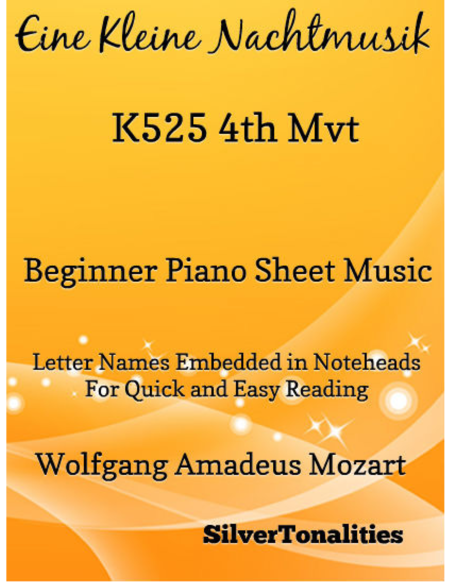 Eine Kleine Nachtmusik 4th Movement Beginner Piano Sheet Music