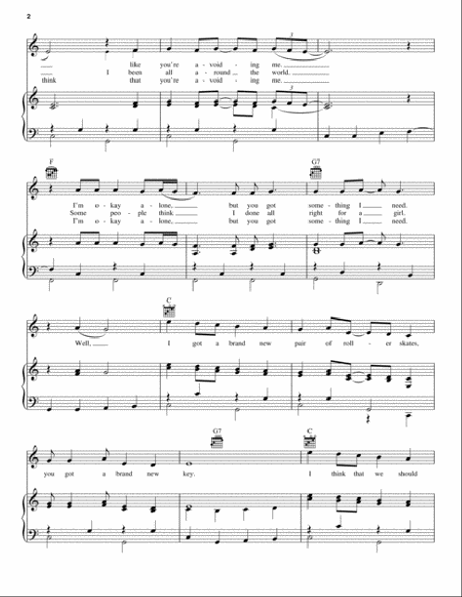 Brand New Key by Melanie Piano Vocal Guitar Digital Sheet Music