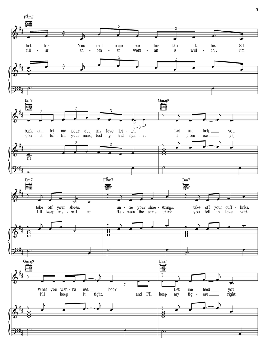 Cater 2 U Cater 2 U Piano, Vocal, Guitar scores gallery preview page 3
