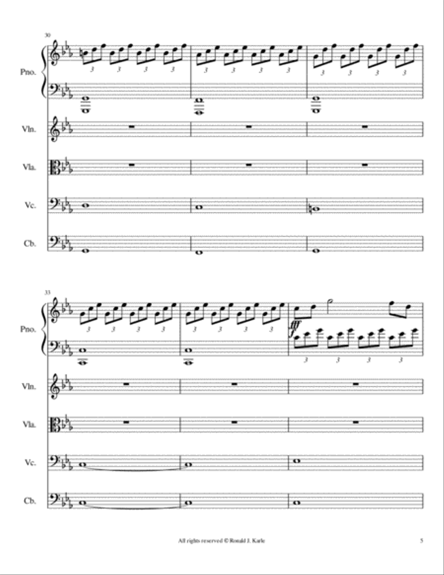 Lonesome Piano Quintet scores gallery preview page 6