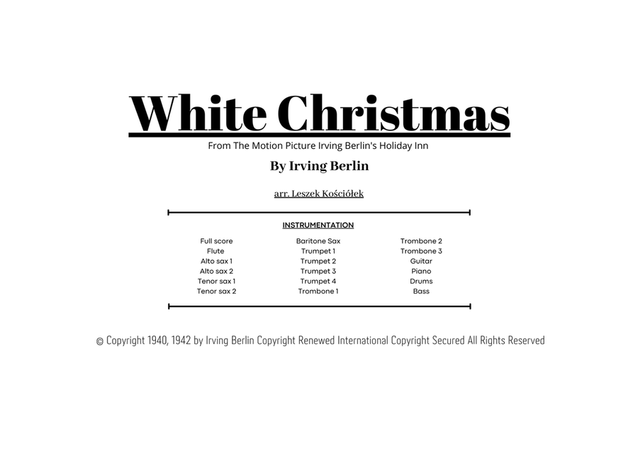 White Christmas - Score Only Jazz Ensemble scores gallery preview page 1