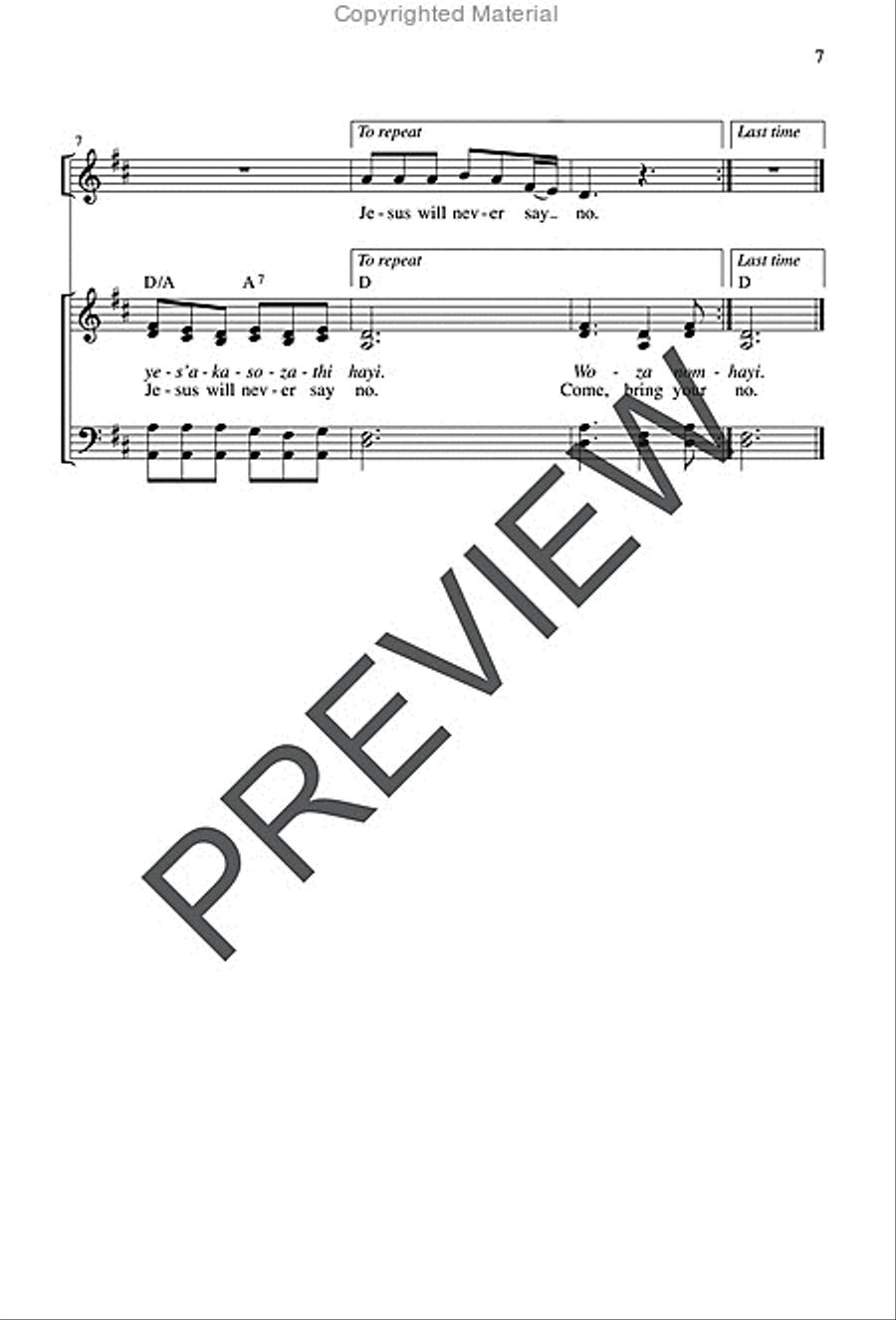 Two Songs of Hope and Healing from South Africa 4-Part scores gallery preview page 6