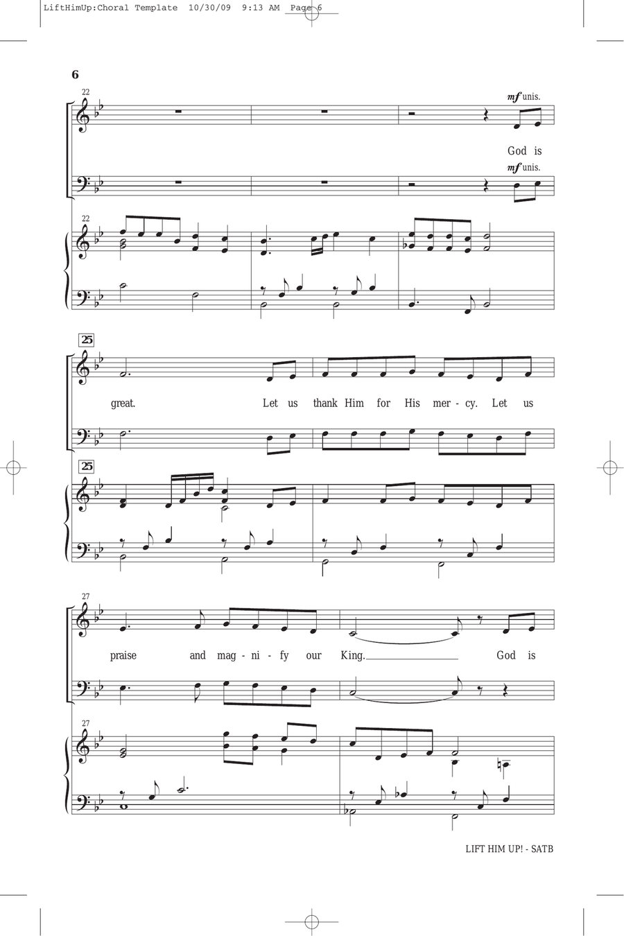 Lift Him Up! 4-Part scores gallery preview page 4
