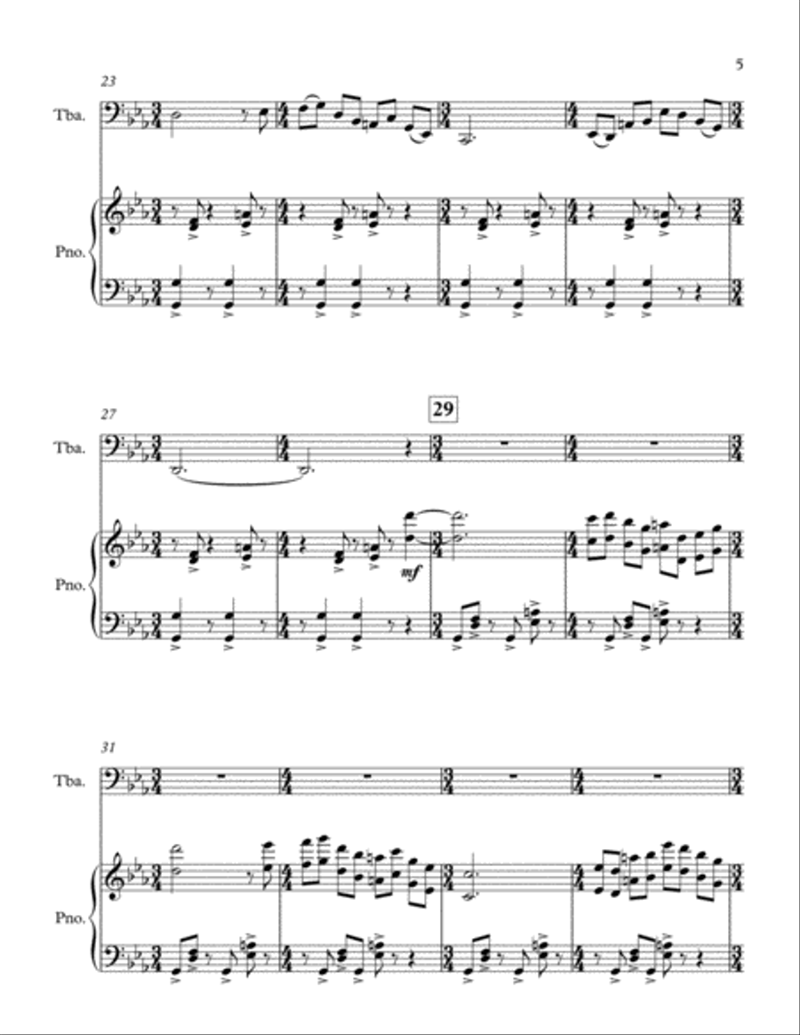 Three Animations for Tuba and Piano Tuba scores gallery preview page 5