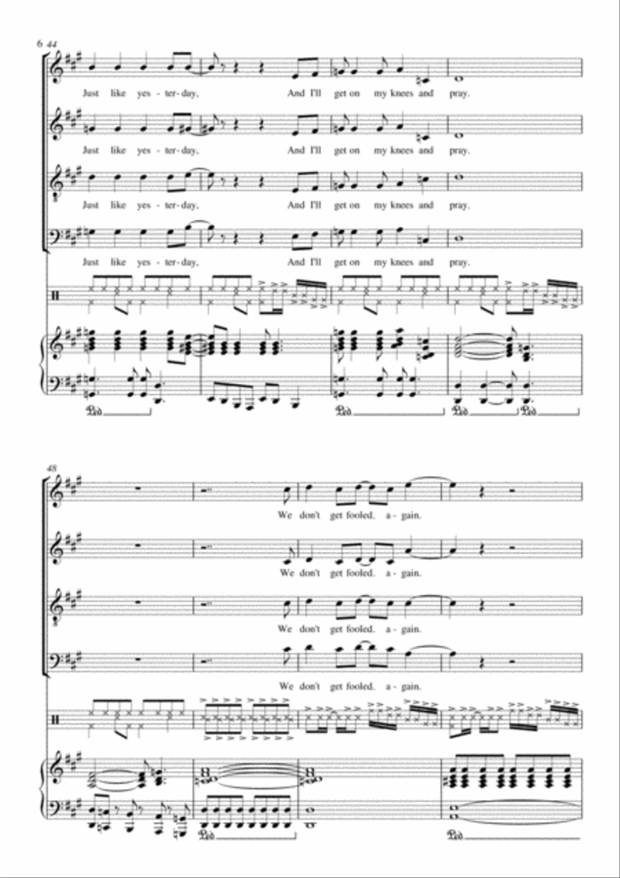 Won't Get Fooled Again 4-Part scores gallery preview page 6