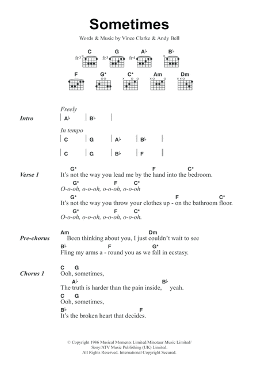 Sometimes Sometimes Acoustic Guitar scores gallery preview page 1