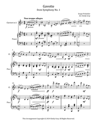 Gavotte from Symphony No. 1 (Clarinet in A and Piano)