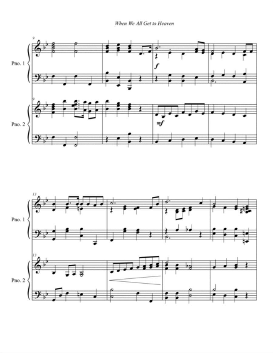 When We All Get to Heaven 2 Pianos, 4-Hands scores gallery preview page 2