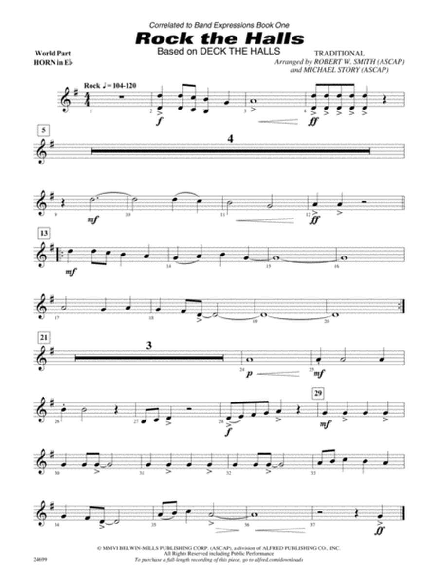 Rock the Halls (Based on "Deck the Halls"): (wp) 1st Horn in E-flat