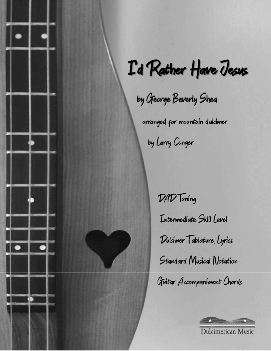 I'd Rather Have Jesus Dulcimer scores gallery preview page 1