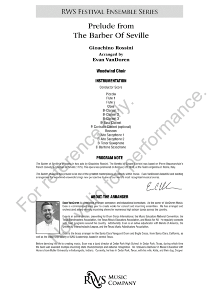 Prelude from The Barber of Seville by Gioachino Rossini Woodwind Ensemble - Sheet Music page 3