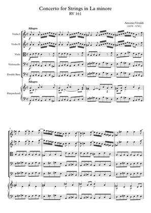 Book cover for Concerto for Strings in La minore RV 161