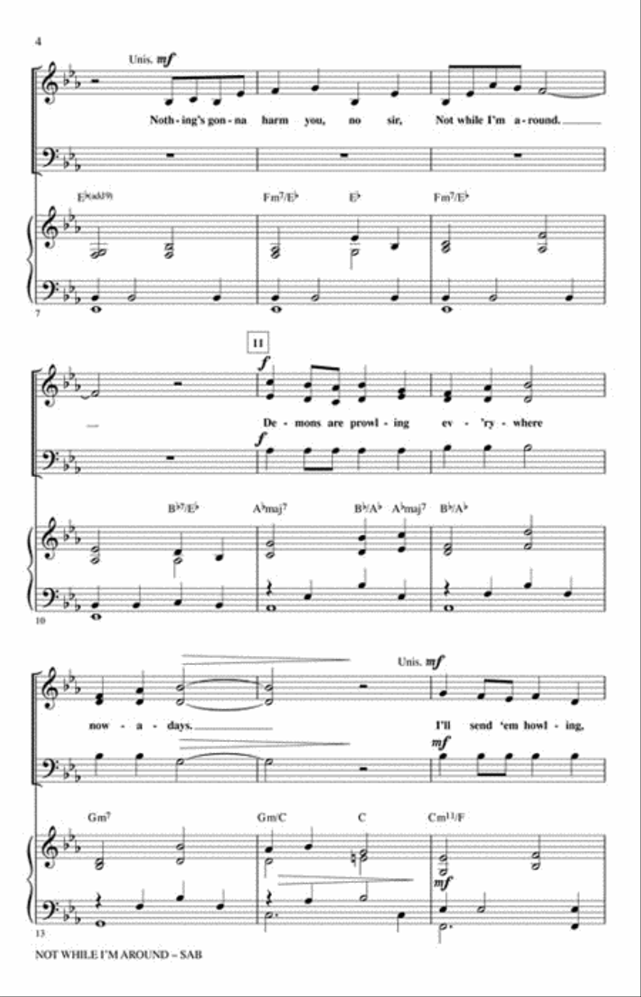 Not While I'm Around SAB scores gallery preview page 3