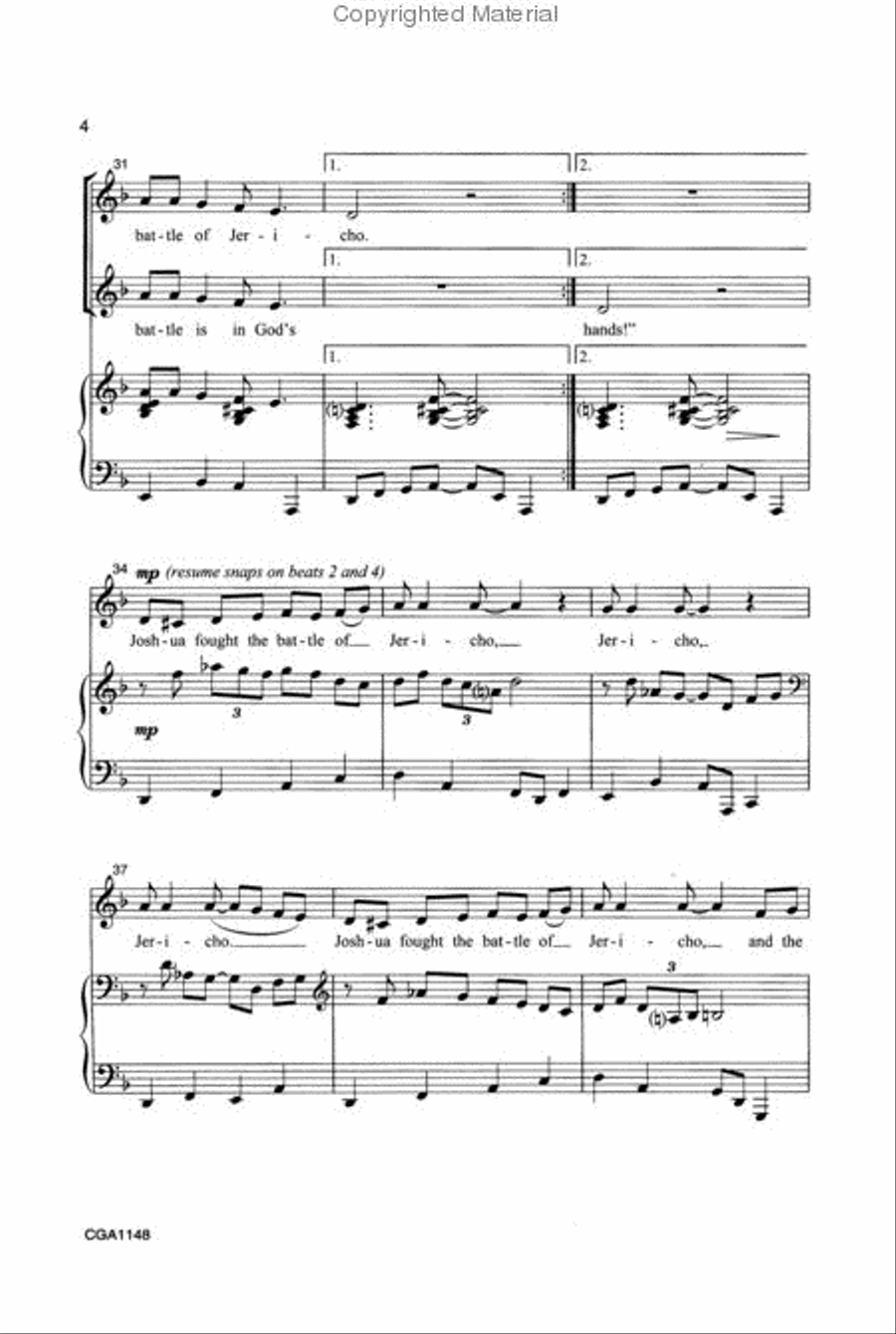 Joshua Fought the Battle of Jericho 2-Part scores gallery preview page 2